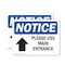 Signmission Please Use Main Entrance Up Arrow Sign, Vinyl Decal, 7in W x 5in L, 2PK OS-2PACK-NS-D-57-L-17617 - alternate 1